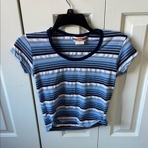 Weavers Blue and White Striped Short Sleeve Tee